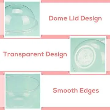 Jnnzzggu 50 Pack 9 oz Clear Plastic Dessert Cups with Dome Lids,No Hole Disposable Snack Bowls for Pudding,Parfait,Fruits,Ice Cream,Cake