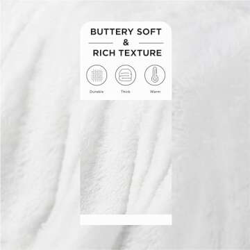 Bedsure Fuzzy Sherpa Faux Fur Twin Blanket White Cozy Gifts for Women Men, Soft Fleece Plush Warm Minky Thick Blanket Twin Size for Bed, Couch, Room Decor Dorm Essentials White Decor Gifts, 60x80