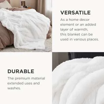 Bedsure Fuzzy Sherpa Faux Fur Twin Blanket White Cozy Gifts for Women Men, Soft Fleece Plush Warm Minky Thick Blanket Twin Size for Bed, Couch, Room Decor Dorm Essentials White Decor Gifts, 60x80