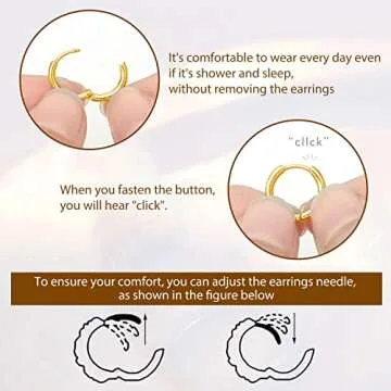 Erpels 3Pairs Square Hoop Earrings Set, 14K Gold Plated Lightweight Chunky Hoop Earrings, Rectangle Earring for Women Gift