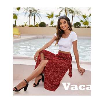 Newchoice Boho A-Line Long Skirt with Side Tie