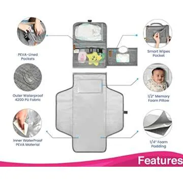 Portable Changing Pad with Shoulder Strap
