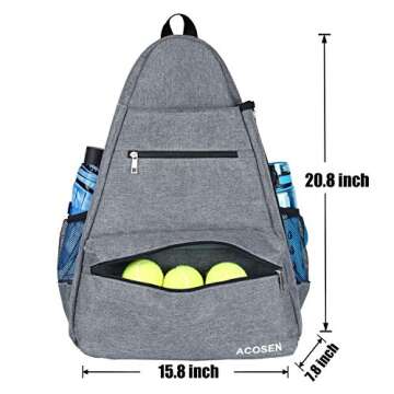 ACOSEN Tennis Bag Tennis Backpack - Large Tennis Bags for Women and Men to Hold Tennis Racket,Pickle...