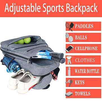 ACOSEN Tennis Bag Tennis Backpack - Large Tennis Bags for Women and Men to Hold Tennis Racket,Pickleball Paddles, Badminton Racquet, Squash Racquet,Balls and Other Accessories
