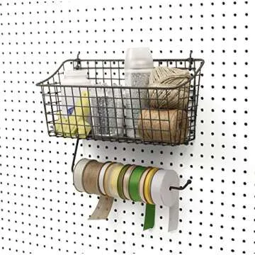 Spectrum Diversified Pegboard/Wall Mount Basket and Paper Towel Holder, 15 in (w, Industrial Gray