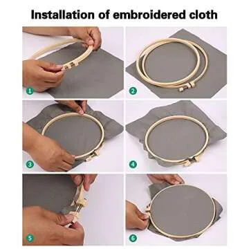 Embroidery Starter Kit - Embroidery Kit Including 100 Color Threads, Instructions, 5 PCS Bamboo Embroidery Hoops, Circular Packing Bag and Cross Stitch Tools for Adults and Kids Beginners