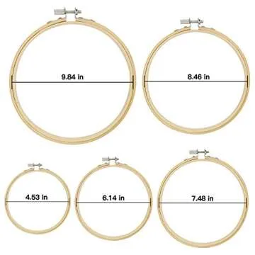 Embroidery Starter Kit - Embroidery Kit Including 100 Color Threads, Instructions, 5 PCS Bamboo Embroidery Hoops, Circular Packing Bag and Cross Stitch Tools for Adults and Kids Beginners