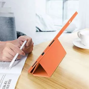 SIWENGDE Case for iPad Pro 11 Inch 4th/3rd/2nd Generation 2022/2021/2020 with Pencil Holder [Support iPad 2nd Pencil Charging] Slim Trifold Stand Smart Protective Cover, Auto Wake/Sleep(Orange)