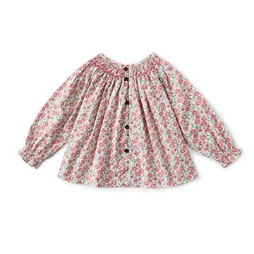 Curipeer Long Sleeve Baby Girls Blouse for Spring Casual Toddle Girl Cotton Outfits