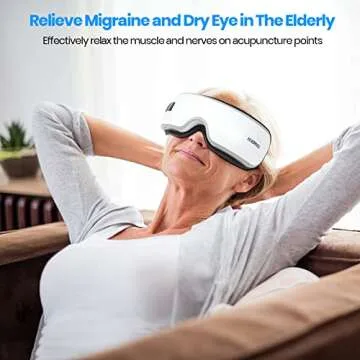 HEADMALL Eye Massager with Bluetooth, Heat & 6 Modes