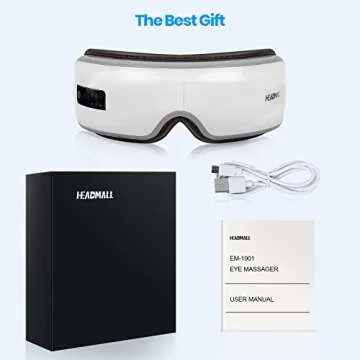HEADMALL Eye Massager with Bluetooth, Heat & 6 Modes