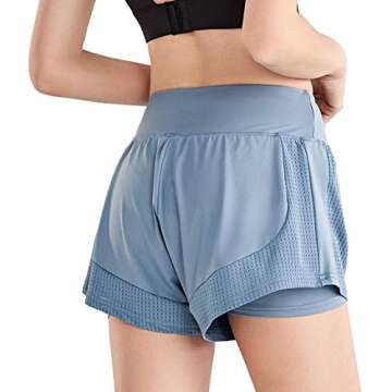 EDENCOMERS Sport Women's Performance Run Short Sky Blue