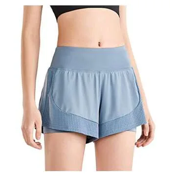 EDENCOMERS Sport Women's Performance Run Short Sky Blue
