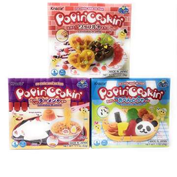 Popin’ Cookin Diy Candy Kit (8 Pack Varieties) - Tanoshii Bento, Ramen and Waffle, Cakes, Sushi and Donuts, Hamburger, and Kawaii Gummy Land in Fusion Select Gift Box