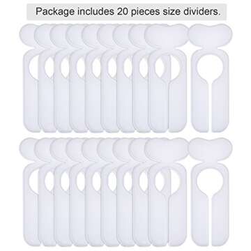 WILLBOND 20 Pack Closet Dividers for Hanging Clothes Clothing Size Clothing Rack Dividers Baby Closet Dividers Weekly Clothes Organizer with 1 Piece Marker Pen for Home Closet Cloth Store