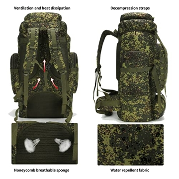 W WINTMING 70L Hiking Backpack Durable and Comfortable