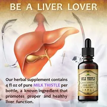 Milk Thistle Extract - All-Natural Cleanse and Detox Supplement for Liver Support, Immune System Boost and Skin Health - Silymarin Nutritional Supplement - 4 Fl Oz