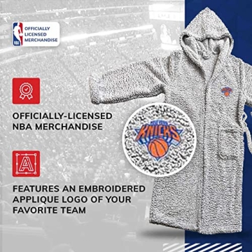 NBA Adult Plush Hooded Robe - New York Knicks - Cozy Style