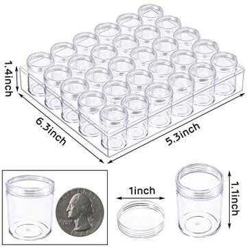 BigOtters 30 Grids Diamond Painting Storage Containers, Portable Bead Storage Organizer with Lids Sm...