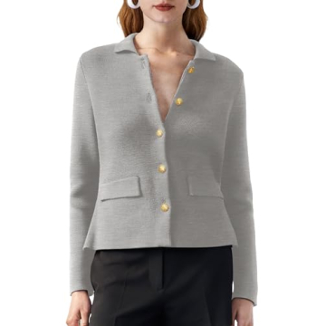 SuperPrity Cardigan Sweaters for Women Long Sleeve Lightweight Cropped Knit Blazer Button Jacket 202...