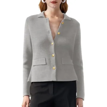 SuperPrity Cardigan Sweaters for Women Long Sleeve Lightweight Cropped Knit Blazer Button Jacket 202...