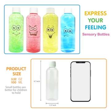 VMNlooking Calm Down Sensory Bottles for Calm Down Corner Items, Calming Sensory Toys, Sensory Bottles for Social Emotional Learning with Glitter Pom Poms and More