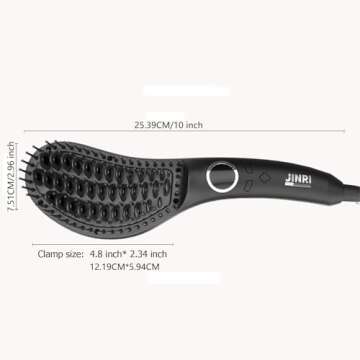 Hair Straightener Brush, Ceramic Ionic Straightening Iron Comb Anti-Scald, Best Soft Round Touch Bod...