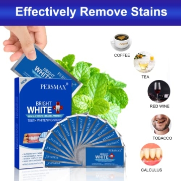 PERSMAX Non-Slip Teeth Whitening Strips for Sensitive Teeth