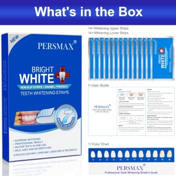 PERSMAX Non-Slip Teeth Whitening Strips for Sensitive Teeth