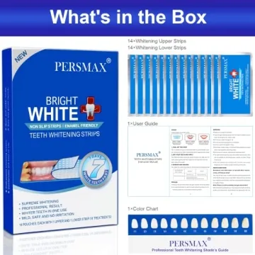 PERSMAX Non-Slip Teeth Whitening Strips for Sensitive Teeth