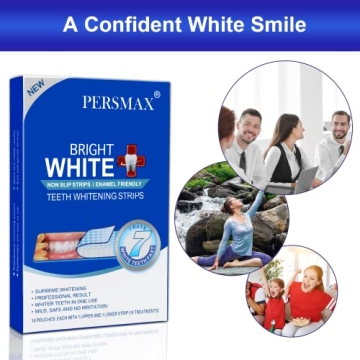 PERSMAX Non-Slip Teeth Whitening Strips for Sensitive Teeth