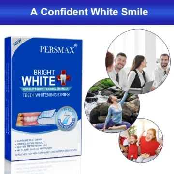 PERSMAX Non-Slip Teeth Whitening Strips for Sensitive Teeth