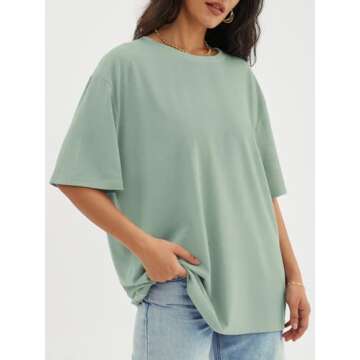 ATHMILE Oversized Women’s Summer T-Shirt Comfy Casual