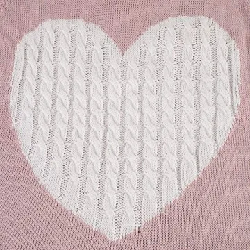 EC ELEGANTCHARM Women's Cozy Heart Patchwork Pullover