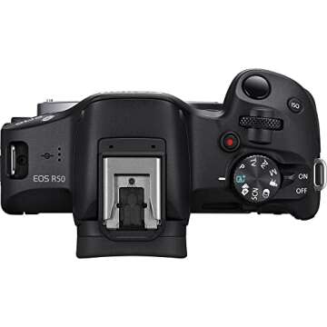 Canon EOS R50 Mirrorless Camera with 18-45mm Lens (Black) (5811C012) + 64GB Memory Card + Bag + Charger + LPE17 Battery + Card Reader + Memory Wallet + Cleaning Kit (Renewed)