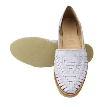 Sandals women Huarache Sandal Colorful Leather Mexican Style Color Shedron 813 (White, US Footwear Size System, Adult, Women, Numeric, Medium, 9)