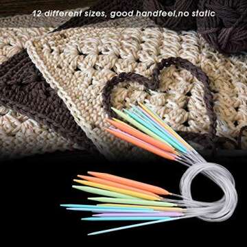 12pcs Multicolor Circular Knitting Needles Set (80cm)