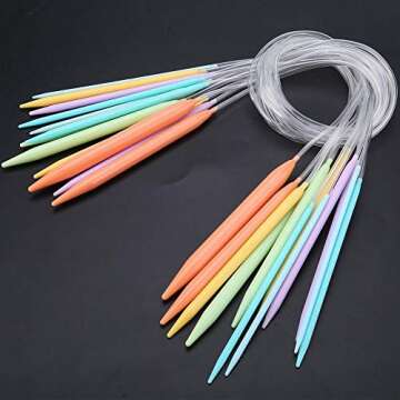 12pcs Multicolor Circular Knitting Needles Set (80cm)