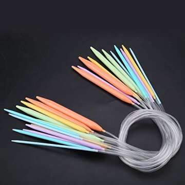 12pcs Multicolor Circular Knitting Needles Set (80cm)