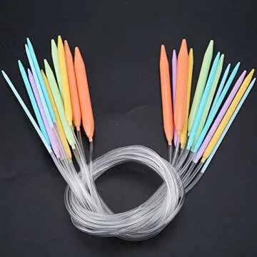 12pcs Multicolor Circular Knitting Needles Set (80cm)