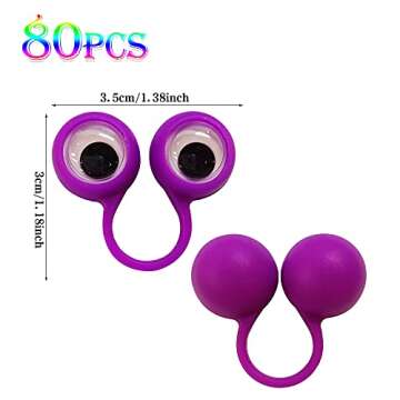 PPXMEEUDC Eye Finger Puppets Googly Eye Finger Puppets Wiggly Eyeball Finger Puppet Rings Eye Finger Toy Kids Party Favor Colors A Pack of 80