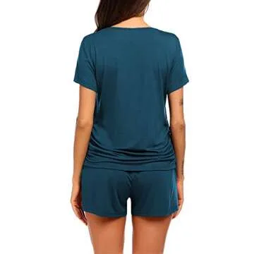 Ekouaer 3 in 1 Delivery/Labor/Nursing Pjs for Breastfeeding Women Maternity Sleepwear Hospital Pajamas Set Teal M