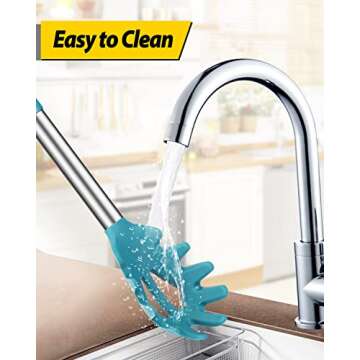 Pack of 2 Silicone Pasta Fork, Kitchen Heat Resistant Noodle Spoon Server, BPA Free Spaghetti Strainer, Best Cooking Tools (GRAY-BLUE)