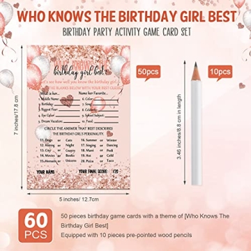 Leinuosen Birthday Party Card Game Set for Girls
