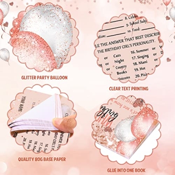 Leinuosen Birthday Party Card Game Set for Girls