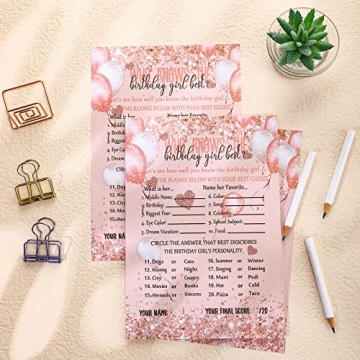 Leinuosen Birthday Party Card Game Set for Girls