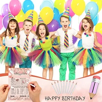 Leinuosen Birthday Party Card Game Set for Girls