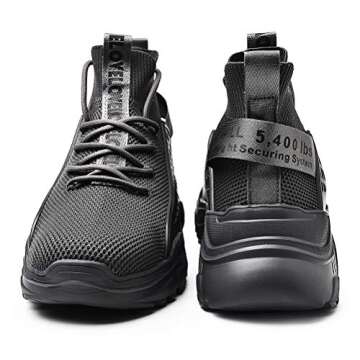 Eowathy Walking Shoes for Men Fashion Sneakers Athletic Sport Running Casual Tennis Shoe Grey