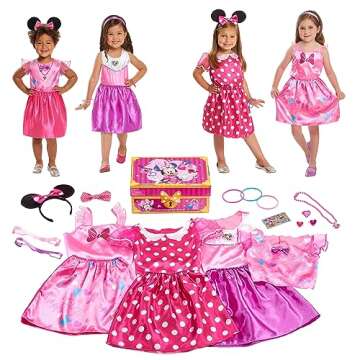 Disney Junior Minnie Mouse Bowdazzling Dress Up Trunk Set, Officially Licensed Kids Toys for Ages 3 ...