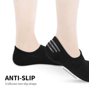 VOROLO No Show Socks for Womens,Low Cut Ankle Socks,Non Slip Flat Boat Invisible Liner Socks,Cotton ...